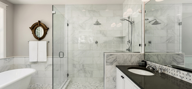 bathroom shower door installation in Interlaken
