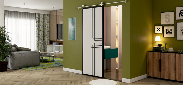 sliding bathroom door installation in Interlaken